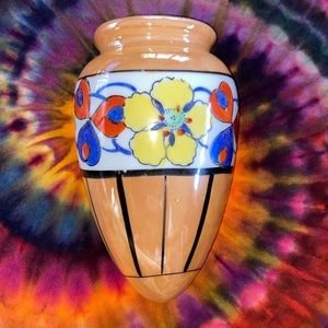 JAPANESE HAND PAINTED WALL VASE